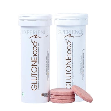 Glutone 1000 Setria Glutathione Effervescent, Unflavoured (Pack of 2) 15 tablet(s)