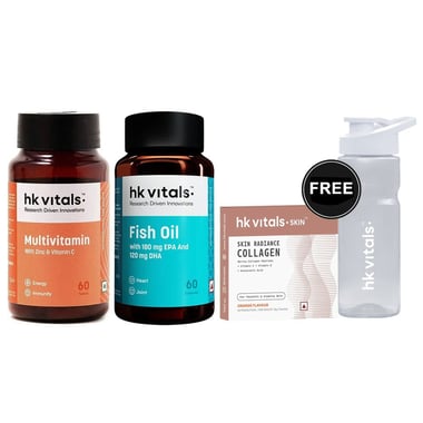 HealthKart HK Vitals Multivitamin & Fish Oil 60 Tabs Combo with Assured Freebies