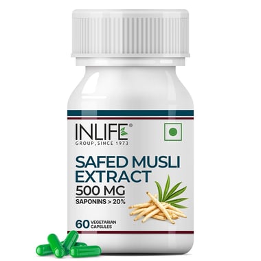 INLIFE Safed Musli Extract 500 mg, 60 veggie capsule(s)