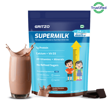 Supermilk Gritzo Growth+ for Boy/Girl 2 to 6 years,  800 g  Double Chocolate 