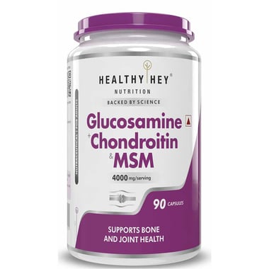 HealthyHey Nutrition Glucosamine Chondroitin and MSM,  90 capsules 