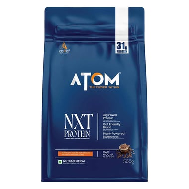AS-IT-IS Nutrition ATOM NXT Protein - Yeast Protein with DigeZyme, 1.1 lb Cafe Mocha