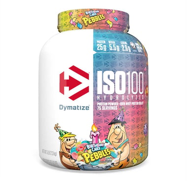 Dymatize ISO100 Hydrolyzed Whey Isolate, 5 lb Birthday Cake Pebbles