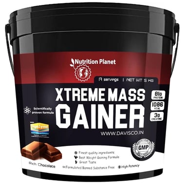 Nutrition Planet Xtreme Mass Gainer with Added DigeZyme, 11 lb Chocolate