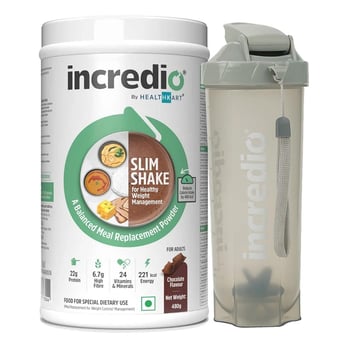 Incredio Slim Shake 480g Chocolate & Shaker 600 ml Combo