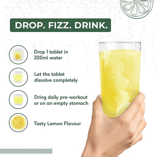 5 - HK Vitals L Carnitine 1200 mg Effervescent by HealthKart,  30 tablet(s)  Lemon 