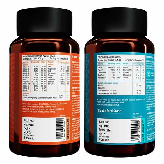 7 - HK Vitals Assorted Multivitamin - Fish Oil (30N tabs+ 30N Softgel caps),  2 Piece(s)/Pack