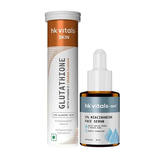 Glutathione Effervescent 15 Tabs Orange and 30 ml 5% Niacinamide Face Serum