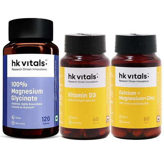 Magnesium Glycinate 120 Tabs and Calcium and Vitamin D3 60 Tabs Combo