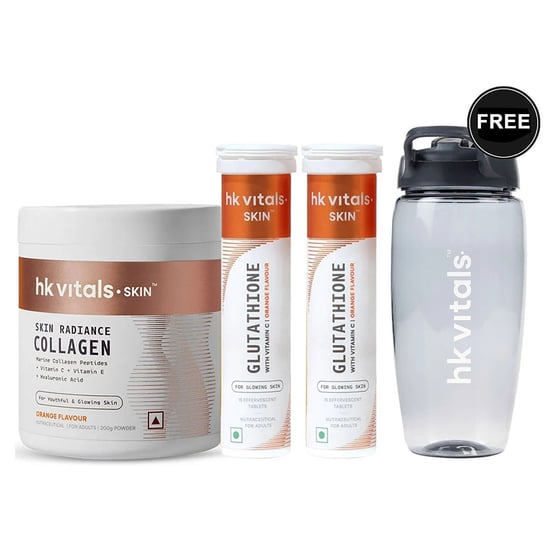 Skin Radiance Collagen 200 g and Glutathione Effervescent with Vitamin C 30 Tabs Combo