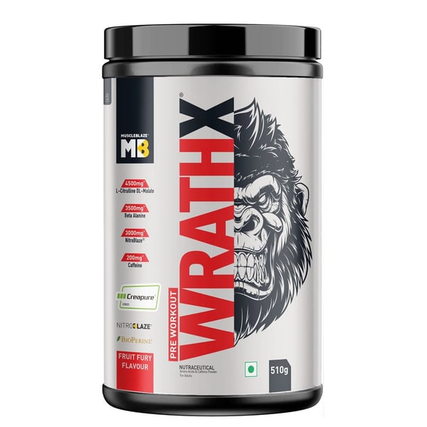 MuscleBlaze Pre Workout WrathX,  1.12 lb  Fruit Fury 