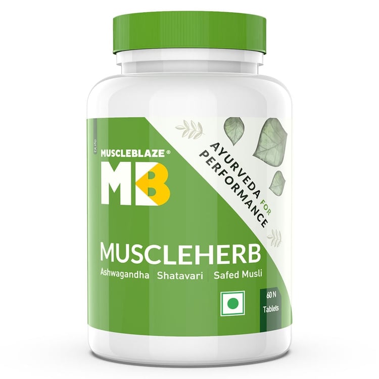 5 - MuscleBlaze Ayurveda for Performance - MuscleHerb with Ashwagandha, Shatavari & Safed Musli,  60 tablet(s)  Unflavoured 
