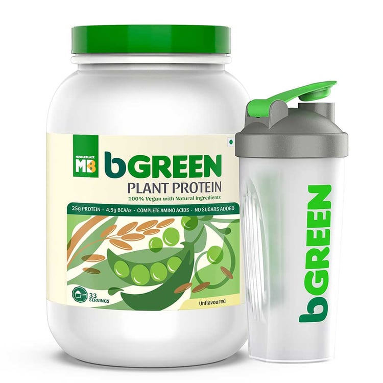 7 - bGREEN Plant Protein by MuscleBlaze,  Unflavoured  2.2 lb 