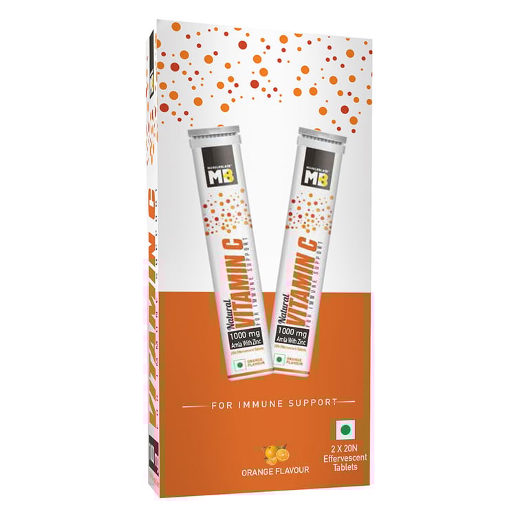 1 - MuscleBlaze Natural Vitamin C 1000mg Amla & Zinc,  2 Piece(s)/Pack  Orange 