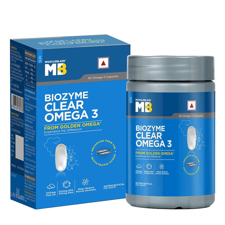 2 - MuscleBlaze Biozyme Clear Omega 3,  60 capsules 