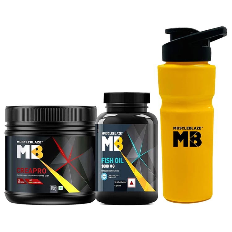 MuscleBlaze CreaPRO Creatine 0.55 lb & Fish Oil 30 Caps Combo