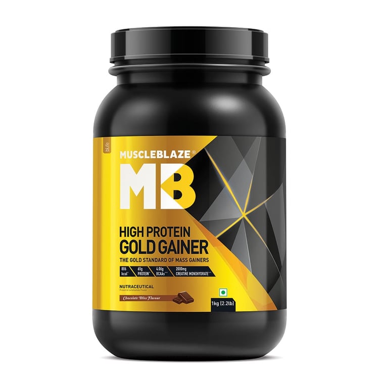 MuscleBlaze High Protein Gold Gainer, 2.2 lb Chocolate Bliss