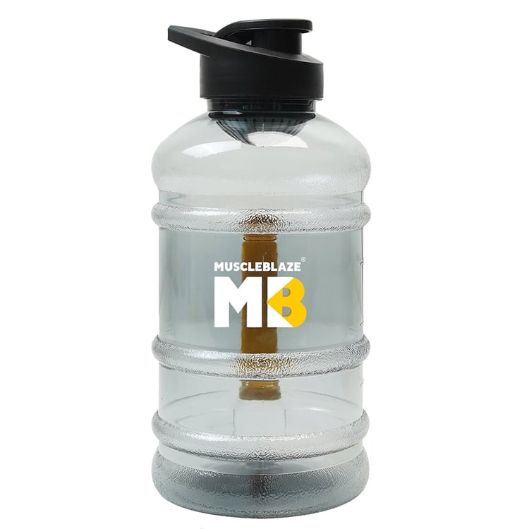 1 - MuscleBlaze Gallon Bottle with Mono Carton,  Black Transparent  1.5 L 