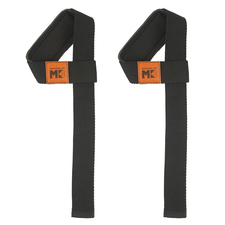 2 - MuscleBlaze Weight Lifting Strap,  Black  Free Size 