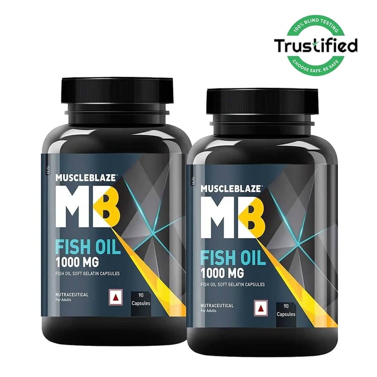 MuscleBlaze Fish Oil (1000 mg) 90 capsules - Pack of 2