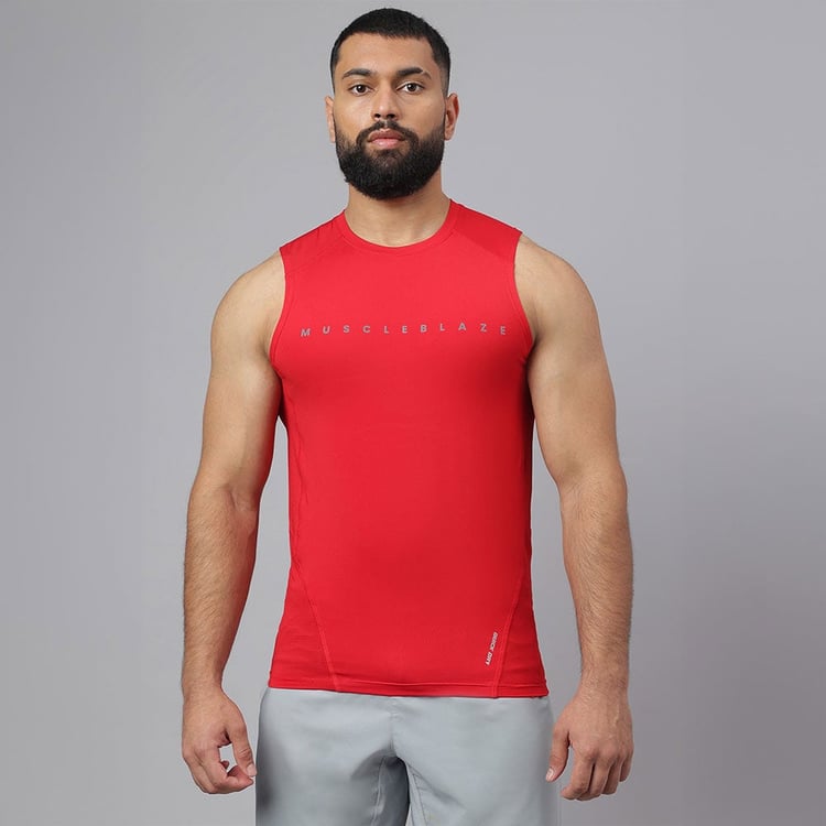 2 - MuscleBlaze Air Tech Compression MuscleTank,  Red  Medium 