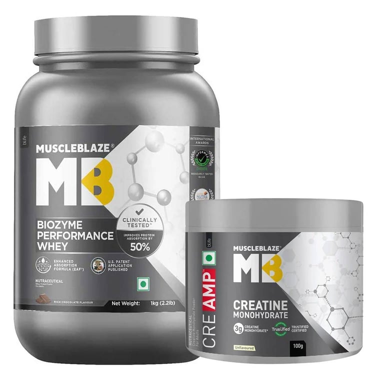 Biozyme Performance Whey 1 kg & Creatine 100g Combo