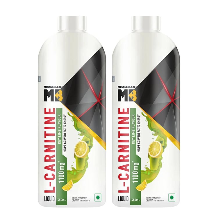1 - MuscleBlaze Liquid L-Carnitine,  450 ml  Key Lime (Pack of 2) 