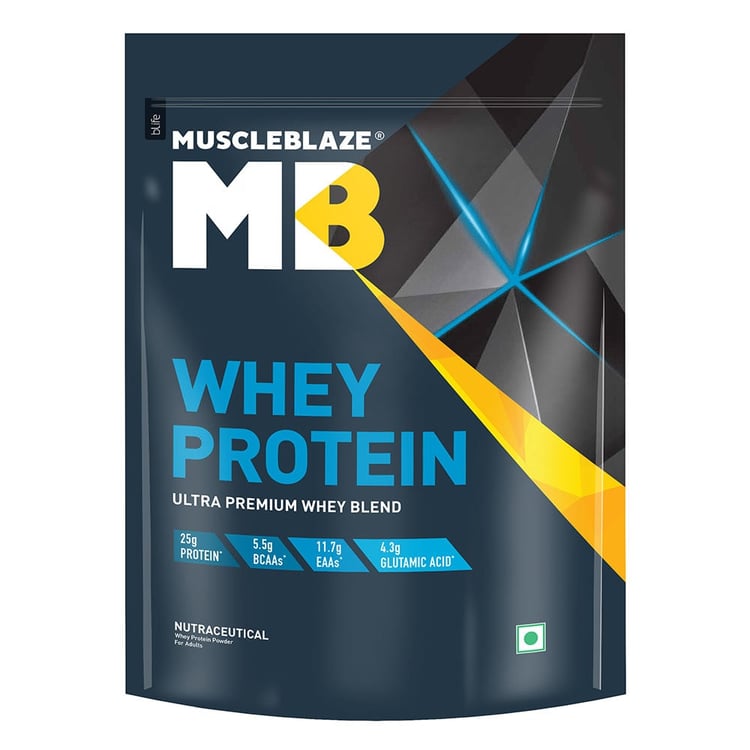 3 - MuscleBlaze 100% Whey Protein Supplement Powder with Digestive Enzyme,  2.2 lb  28 Servings (Rich Milk Chocolate) 