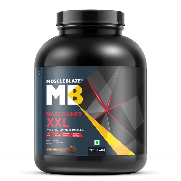 1 - MuscleBlaze Mass Gainer XXL with Complex Carbs and Proteins in 3:1 ratio,  4.4 lb  Chocolate 