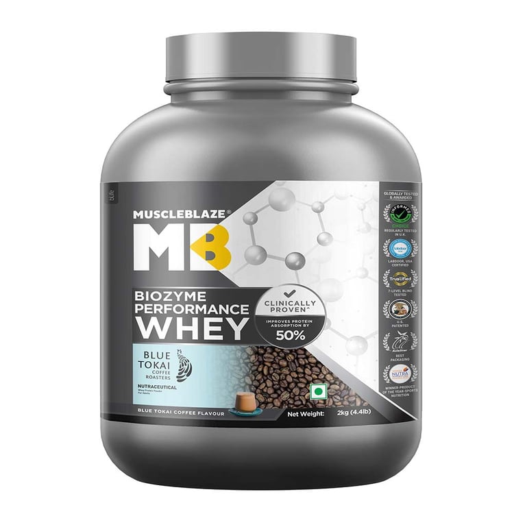 12 - MuscleBlaze Biozyme Performance Whey,  4.4 lb  Blue Tokai Coffee 