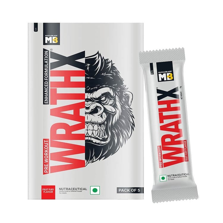 10 - MuscleBlaze Pre Workout WrathX,  0.19 lb  Fruit Fury (Mono Carton Pack of 5) 