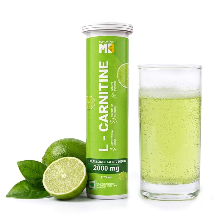 2 - MuscleBlaze L-Carnitine - 2000mg Effervescent, 20 tablet(s) Key Lime