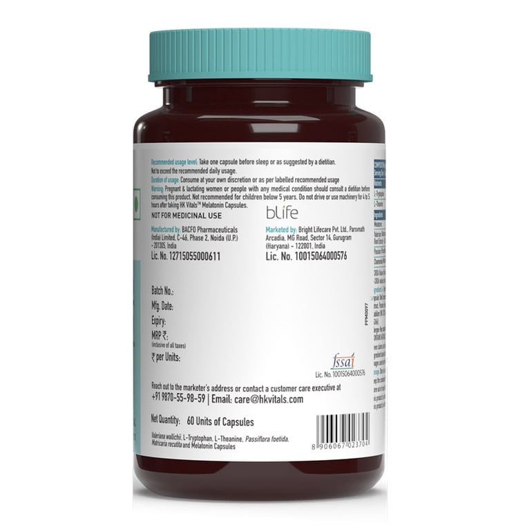 20 - HK Vitals Melatonin by HealthKart,  60 capsules 
