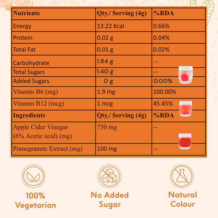 7 - HK Vitals ACV 750 mg Effervescent by HealthKart,  15 tablet(s)  Orange 