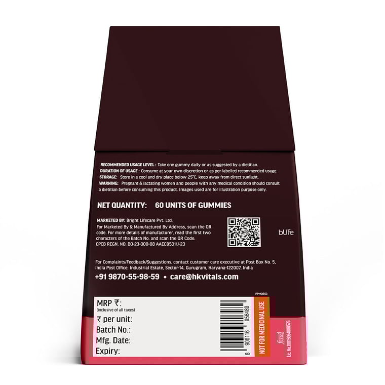 10 - HK Vitals Hair Strength Gummies,  60 gummies  Strawberry